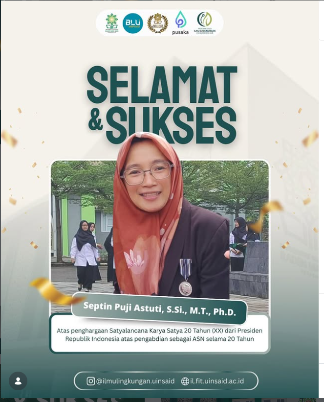 Dosen Ilmu Lingkungan Terima Penghargaan Satyalancana Karya Satya 20 Tahun dari Presiden RI