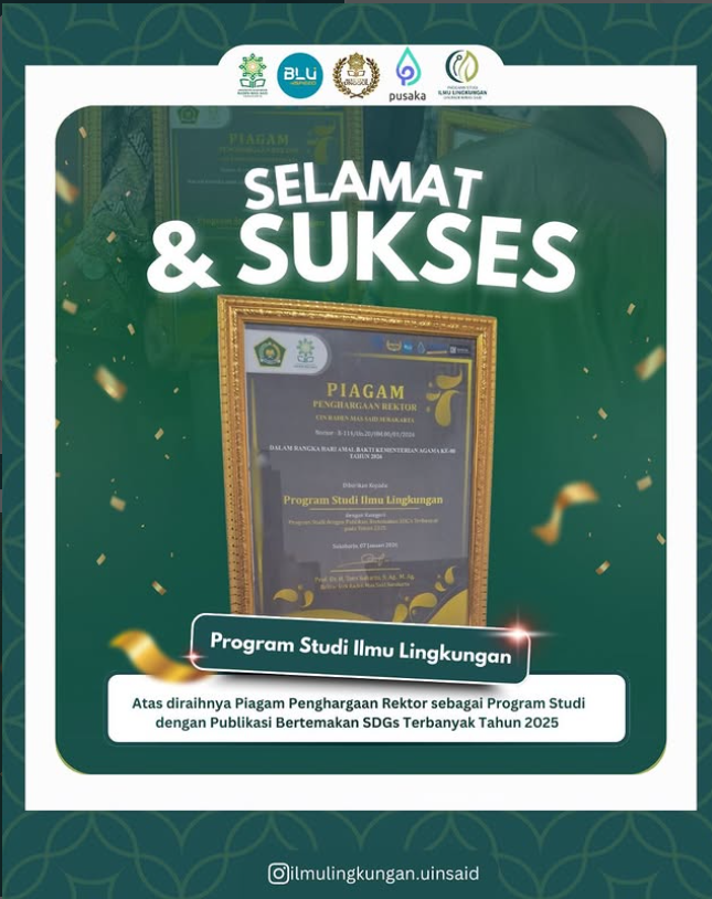 Program Studi Ilmu Lingkungan Raih Penghargaan Rektor untuk Publikasi SDGs Terbanyak Tahun 2025