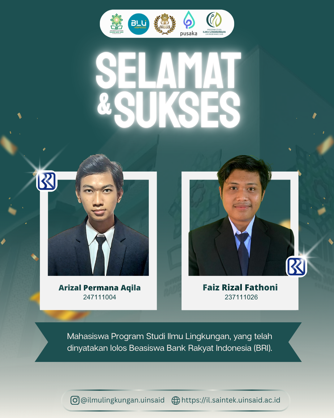 Mahasiswa Prodi Ilmu Lingkungan Lolos Beasiswa Bank Rakyat Indonesia